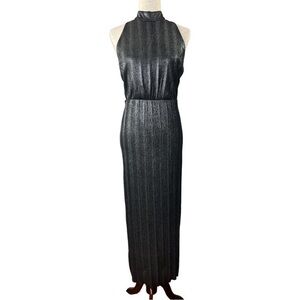 GB GIANNI BINI Woman’s Black Metallic Open side & back cocktail Dress Sz S